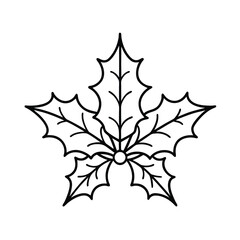 vector illustration of a christmas holly leaves
