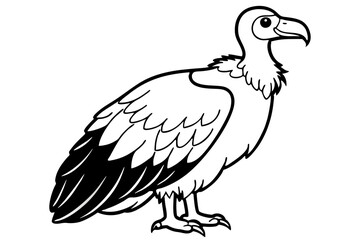 Fototapeta premium vulture silhouette line art vector illustration with a white background