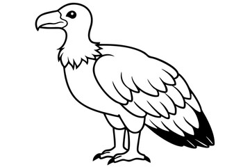Fototapeta premium vulture silhouette line art vector illustration with a white background