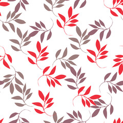 Elegant trendy vector ditsy floral seamless pattern design of beautiful abstract flowers and leaves. Foliage repeat texture background. Suitable for wallpaper, surface printing and textile
