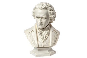 PNG Caucasian male classical composer bust sculpture with detailed attire