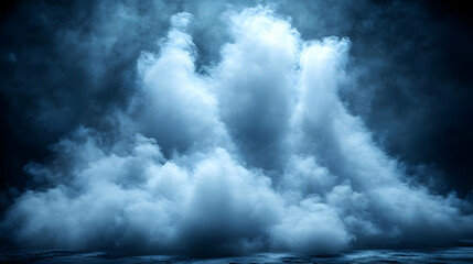 Dark Blue Stormy Cloudscape at Night