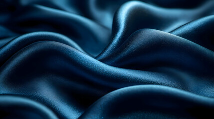 Fototapeta premium Dark Blue Silk Fabric Texture with Subtle Sparkle