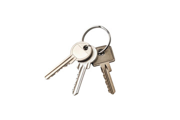 PNG Three metal keys on ring against black background