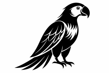 Fototapeta premium macaw silhouette line art vector illustration with a white background