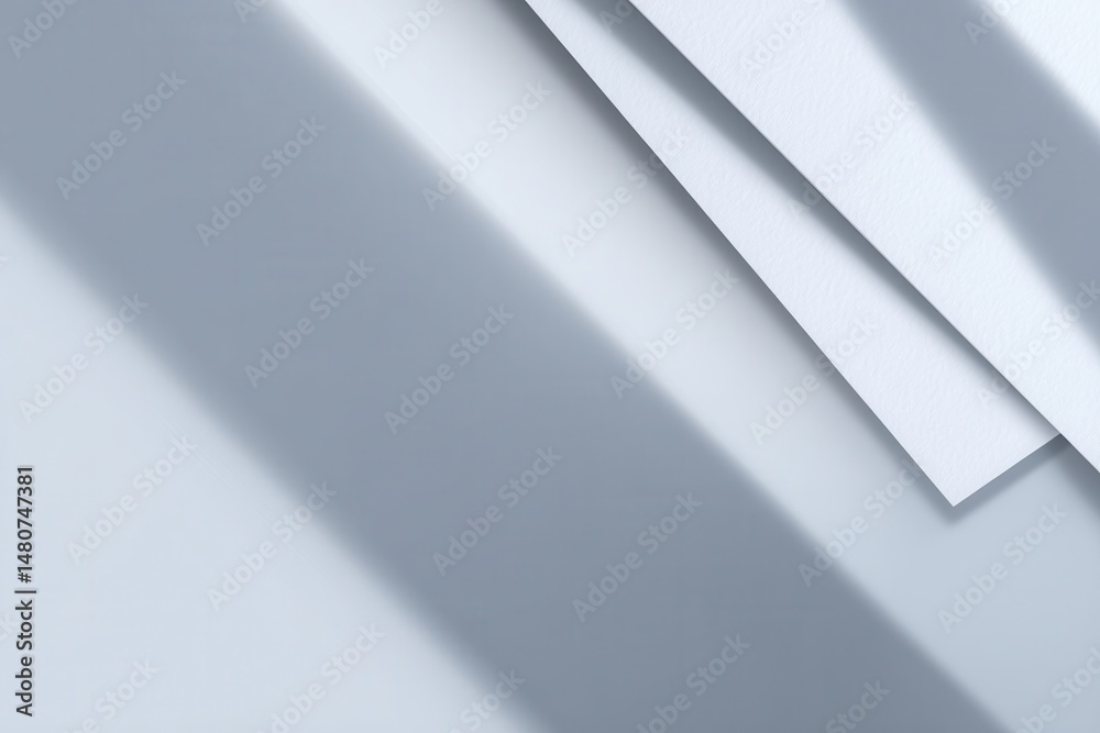 Aufkleber minimalist white paper arrangement under a stark light creates an abstract and serene design, suitab