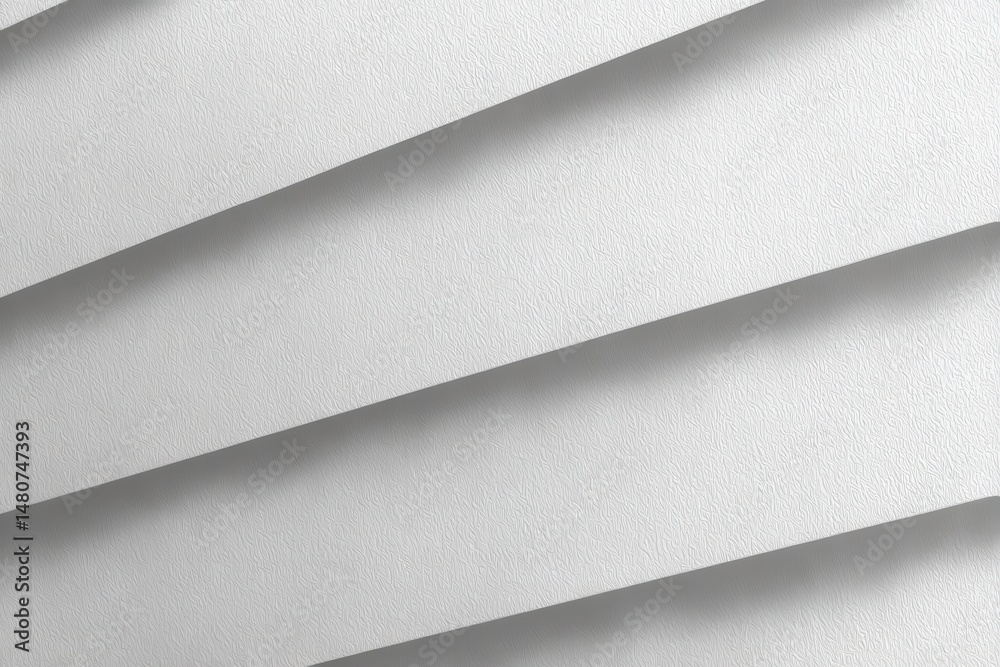 Poster close-up of sleek white blinds casting soft shadows, creating a modern and minimalist aesthetic for 