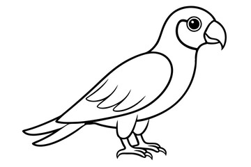 parrot silhouette line art vector illustration with a white background