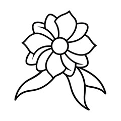ribbon flower classic line art vector