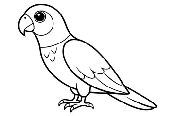 parrot silhouette line art vector illustration with a white background