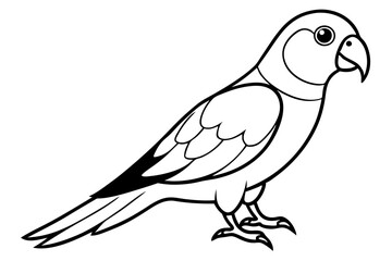 Fototapeta premium parrot silhouette line art vector illustration with a white background