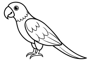 parrot silhouette line art vector illustration with a white background