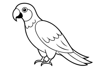 Obraz premium parrot silhouette line art vector illustration with a white background