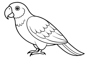 parrot silhouette line art vector illustration with a white background