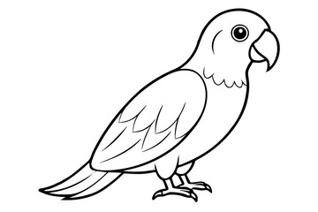 parrot silhouette line art vector illustration with a white background