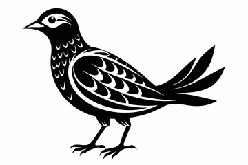 skylark silhouette line art vector illustration with a white background