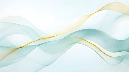 Obraz premium un fondo blanco con color menta con detalles de lineas en transparencia con dorado concepto tecnologico para plantilla con espacio de copia