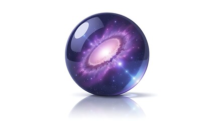 Cosmic Nebula Reflected in Vibrant Glass Orb