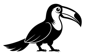 toucan silhouette line art vector illustration with a white background