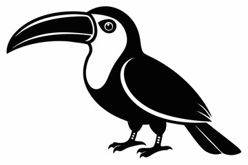 toucan silhouette line art vector illustration with a white background