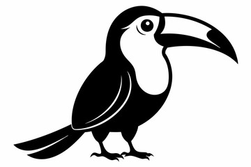 toucan silhouette line art vector illustration with a white background