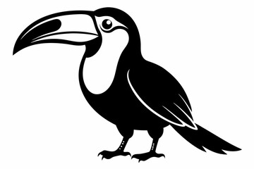 toucan silhouette line art vector illustration with a white background