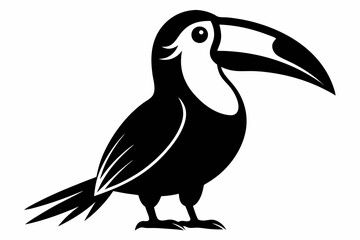 toucan silhouette line art vector illustration with a white background