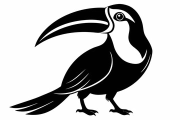 toucan silhouette line art vector illustration with a white background