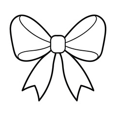 ribbon bow outline line abstract flower vector illustration