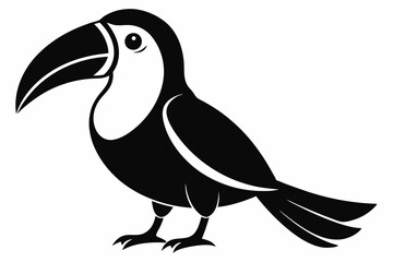 toucan silhouette line art vector illustration with a white background