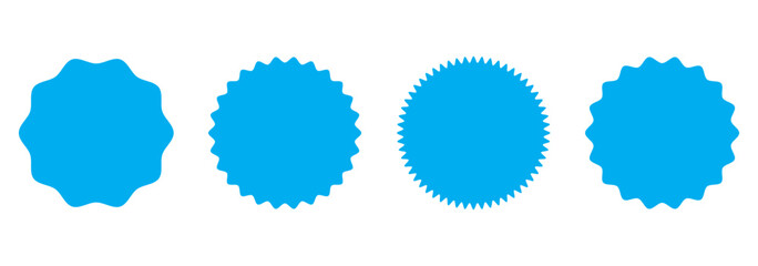 Starburst sticker set for promo sale. shopping labels badge shape design - Promo stickers with star and oval edges price offer promotion. Supermarket promotional badge. Special offer price tag