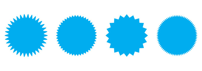 Starburst sticker set for promo sale. shopping labels badge shape design - Promo stickers with star and oval edges price offer promotion. Supermarket promotional badge. Special offer price tag
