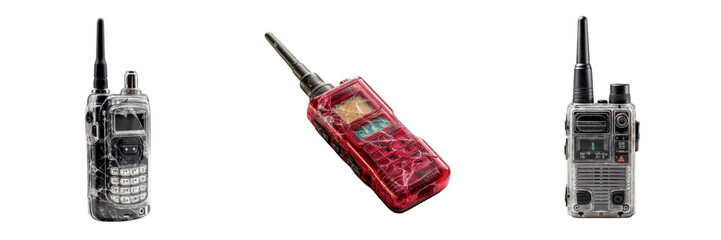 Vintage Communication Devices Isolated on a Transparent Background