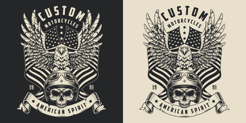 Custom motorcycle design with American flair