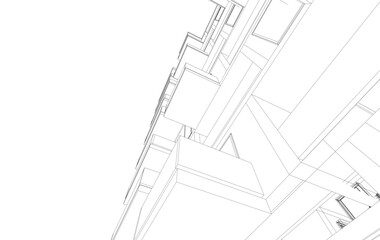  Architectural building 3d rendering