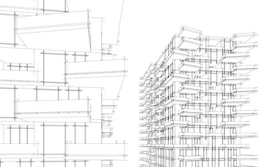  Architectural building 3d rendering