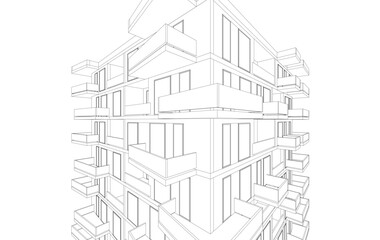  Architectural building 3d rendering