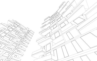  Architectural building 3d rendering