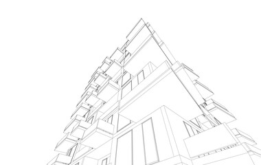  Architectural building 3d rendering