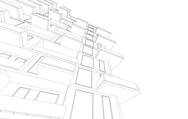  Architectural building 3d rendering