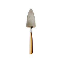 Stainless Steel Garden Trowel with Wooden Handle for Planting and Gardening Tasks on transparent background