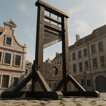 An old guillotine in a medieval town