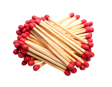 Matchsticks Wooden Matches Red Tipped Matches Isolated On Transparent Background