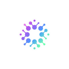 Neuron, nerve cell logo design, molecule