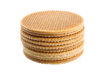 Stack Of Round Wafer Cake Sheets Isolated On Transparent Background