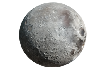 PNG Detailed view of the moon's surface with craters and shadows