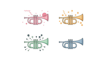 Colorful trumpets bring musical festivity