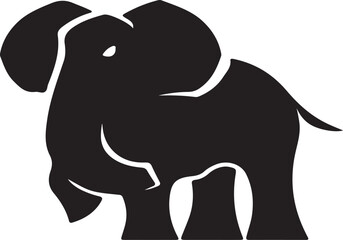 Monochrome elephant logo design.
Silhouette of an Elephant with Trunk Raised