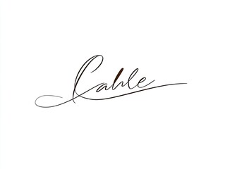 Elegant handwritten script logo.  A sophisticated and flowing logo design in a dark brown script font, positioned on a white background. The script appears to be a signature or personalized style