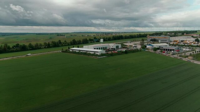 Drone Footage of Various Agricultural Machines on a Modern Farm &ndash; Aerial View of Farming Equipment